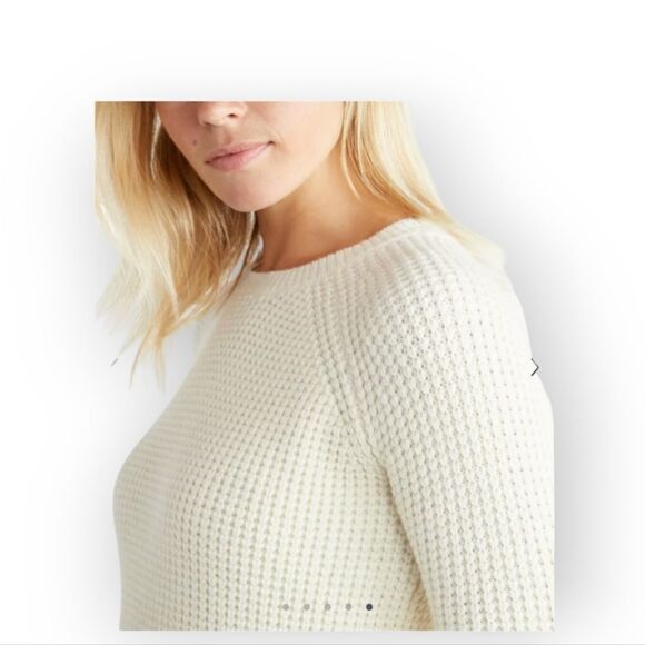 Marine Layer Delaney Pullover Waffle Knit Sweater Cream M - Picture 3 of 16